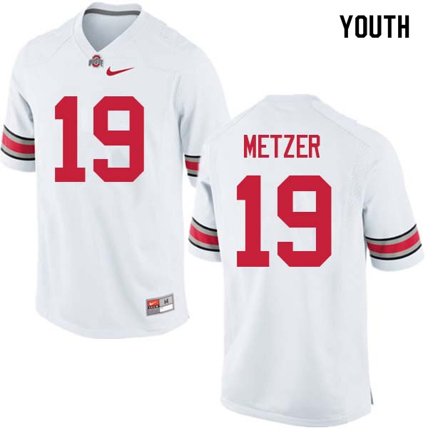 Youth #19 Jake Metzer Ohio State Buckeyes College Football Jerseys Sale-White